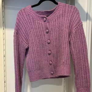& Other Stories Purple Cardigan Sweater Chunky Knit